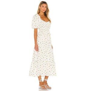 FAITHFULL THE BRAND Gianna Midi Dress In Carrie Floral Print - L